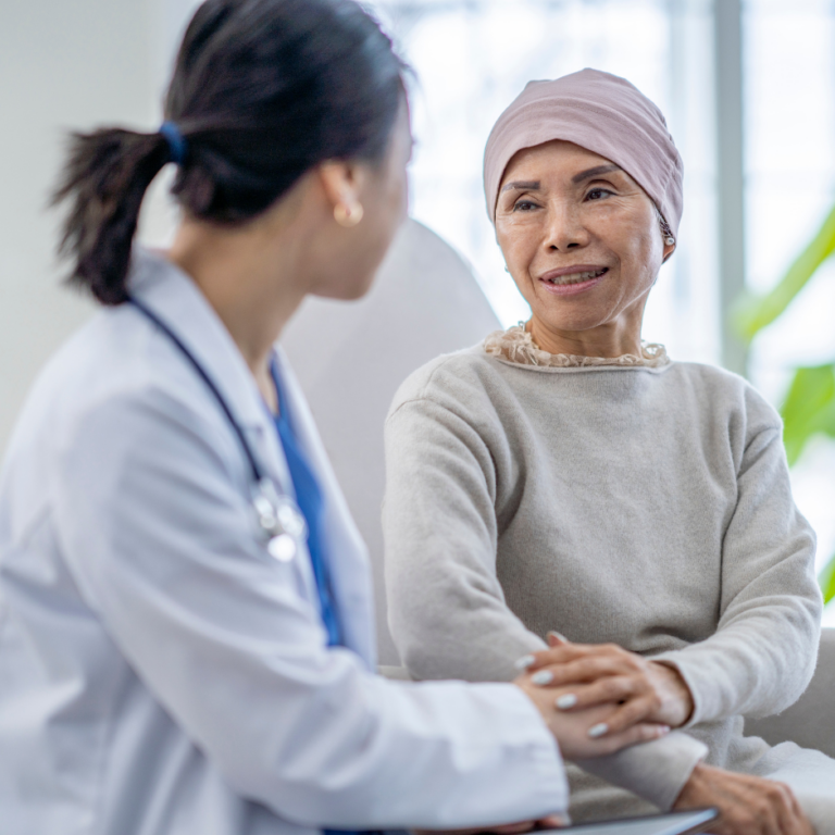 Cancer patient and physician